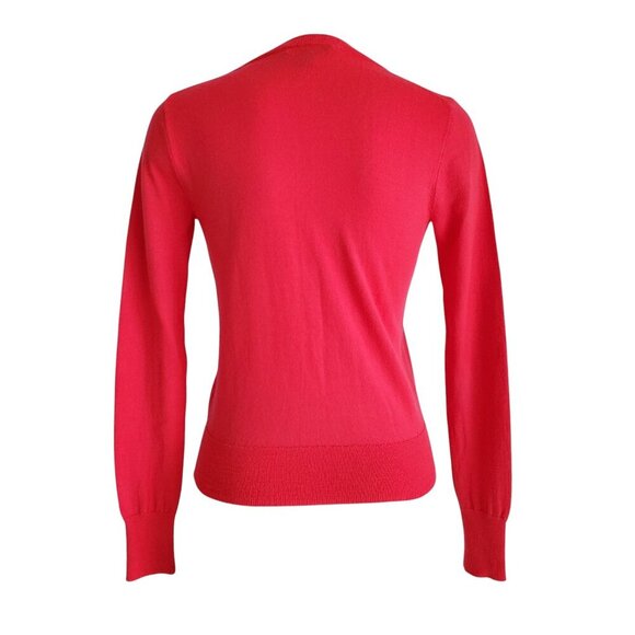J. Crew Merino Wool Bright Red Cardigan Sweater with Gold Tone Buttons Size XS - Picture 3 of 15